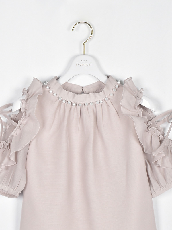 オフショルパールブラウス 詳細画像 アイスブルー 16