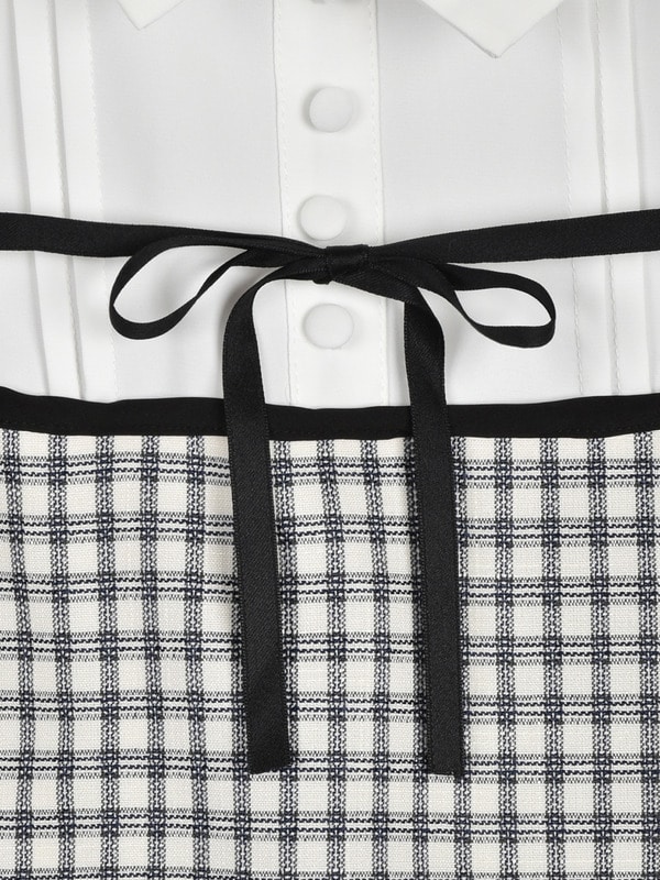 細リボン襟チェックワンピース 詳細画像 チャコール 16