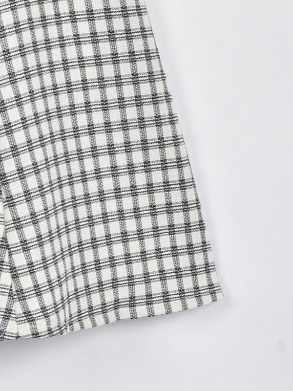 細リボン襟チェックワンピース 詳細画像 チャコール 16