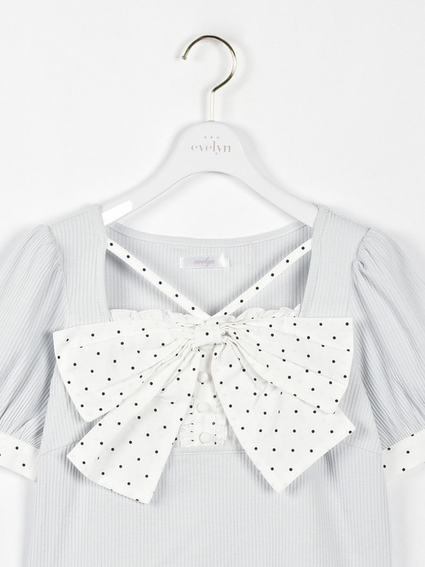 バストリボンリブトップス 詳細画像 ブラック 16