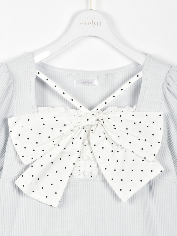 バストリボンリブトップス 詳細画像 ブラック 16