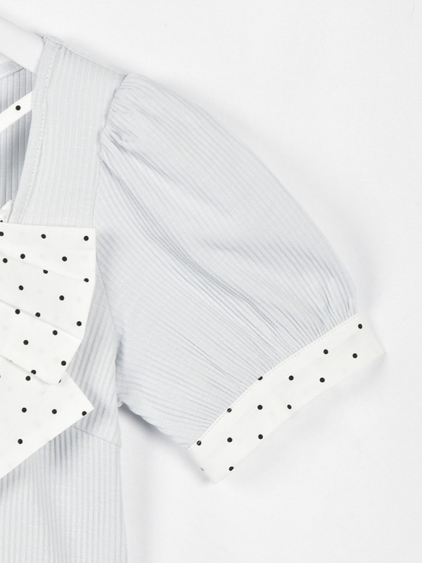 バストリボンリブトップス 詳細画像 ブラック 16