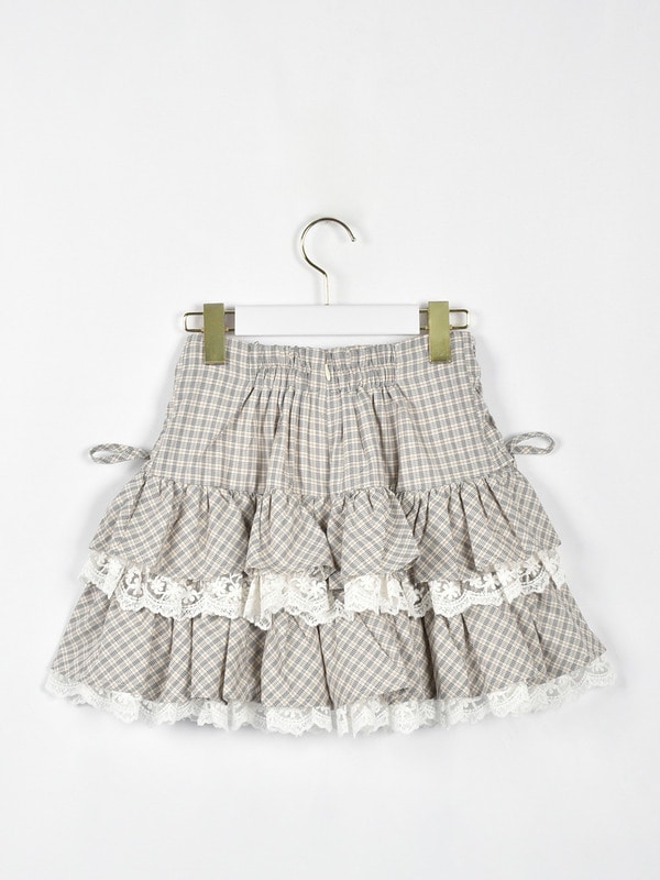 サイドリボンティアードミニスカート 詳細画像 ブラック 16