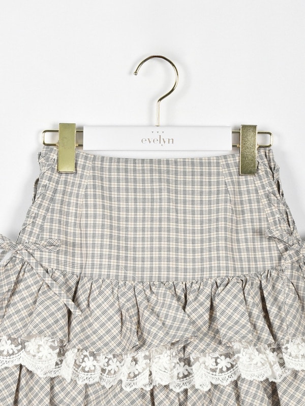 サイドリボンティアードミニスカート 詳細画像 ブラック 16