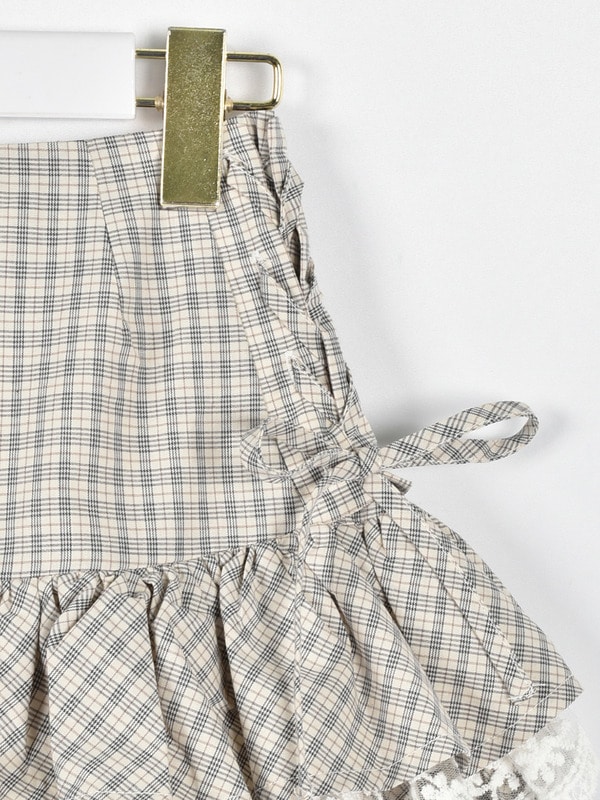 サイドリボンティアードミニスカート 詳細画像 ブラック 16