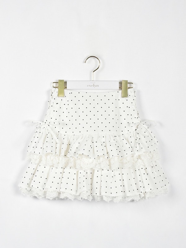 サイドリボンティアードミニスカート 詳細画像 ドット 1