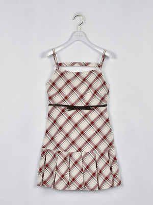 リボンベルトプリーツワンピース