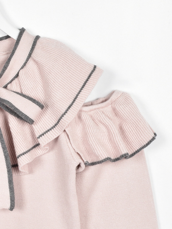 ショルダーカットフリルニット 詳細画像 ピンク 16