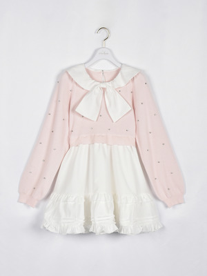 襟タックミニワンピース