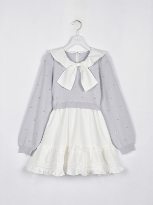 襟タックミニワンピース