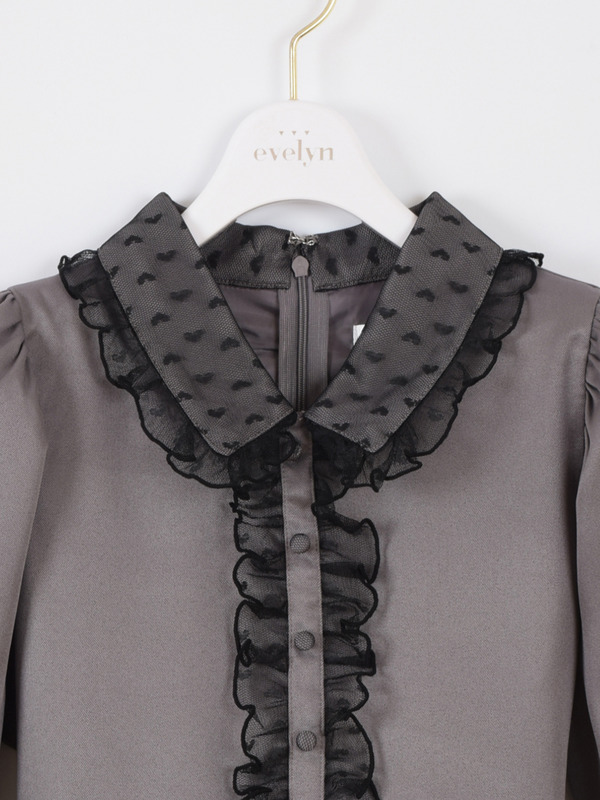 ハートレースティアードワンピース 詳細画像 アイスグレイ 16