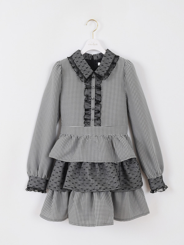 ハートレースティアードワンピース 詳細画像 ブラック 1