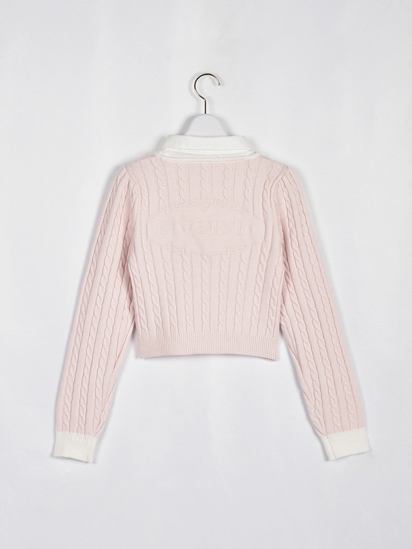 バイカラーシャツドッキングニット 詳細画像 ピンク 16