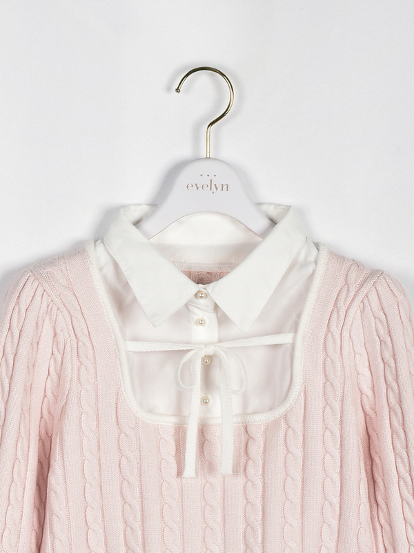 バイカラーシャツドッキングニット 詳細画像 ピンク 16