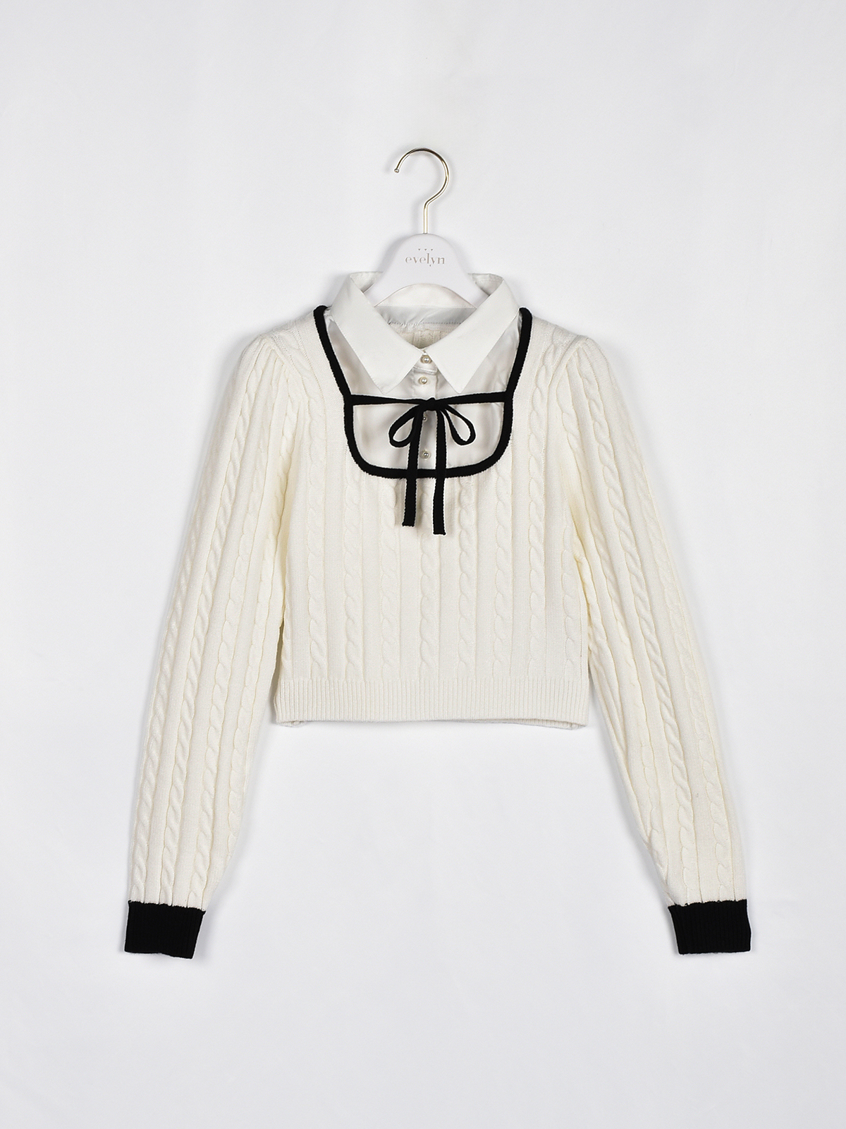 バイカラーシャツドッキングニット｜evelyn（エブリン）公式通販サイト