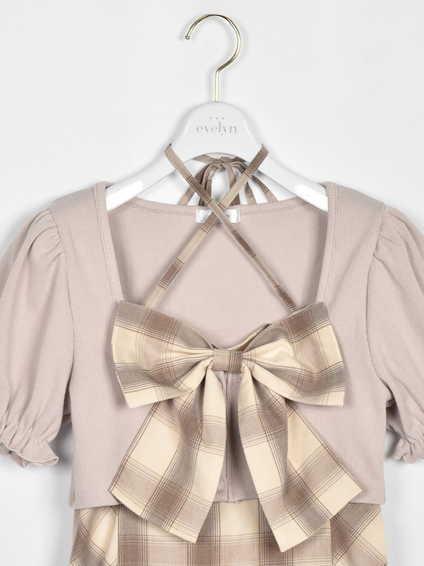 リボンカーデセットワンピース 詳細画像 アイスグレイ 16