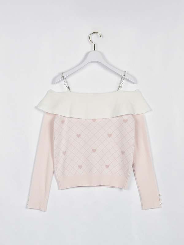 リボンオフショルニット 詳細画像 ブラック 16