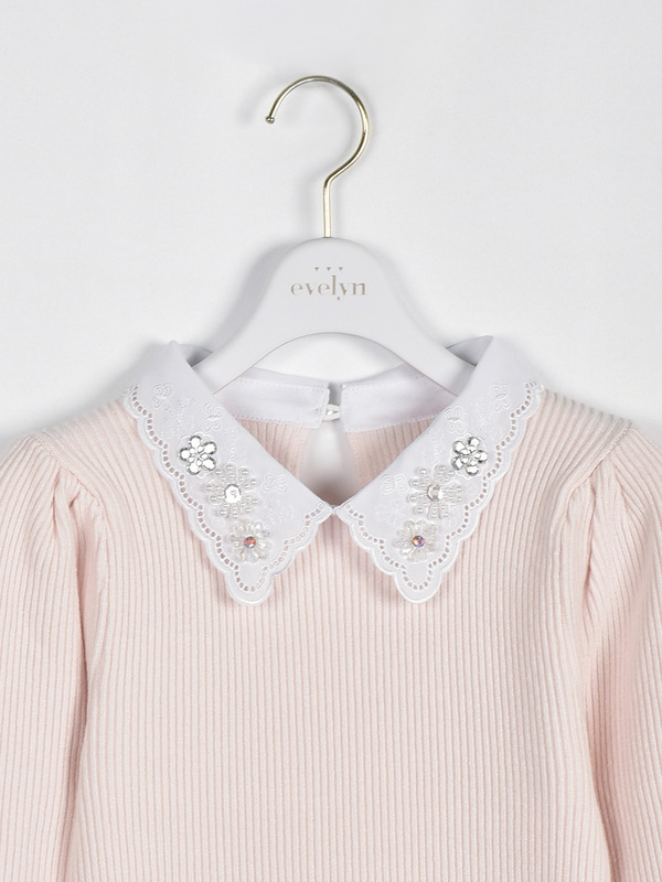 ビジュー襟付きリブニット 詳細画像 オフホワイト 16