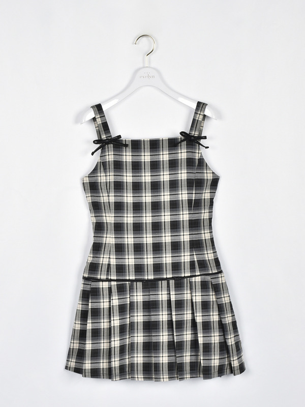 レザーリボンプリーツワンピース 詳細画像 ブラック 1