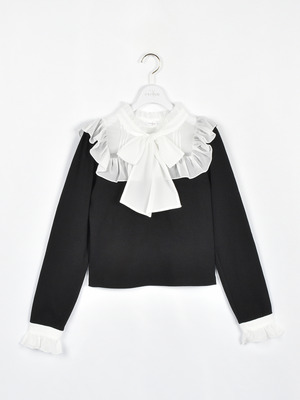 シフォンリブトップス