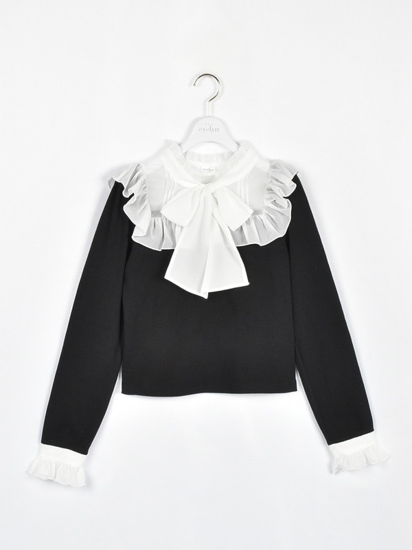 シフォンリブトップス 詳細画像 ブラック 16