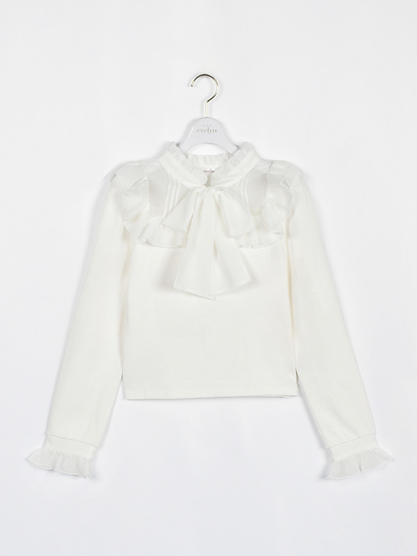 シフォンリブトップス 詳細画像 オフホワイト 1