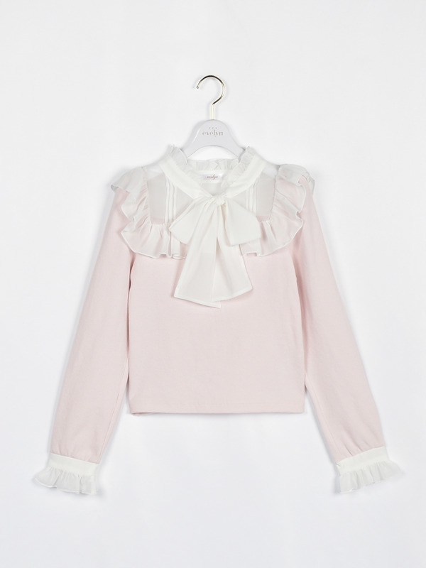 シフォンリブトップス 詳細画像 ピンク 1