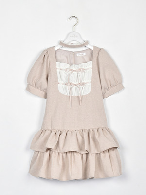 チョーカー付ティアードワンピース