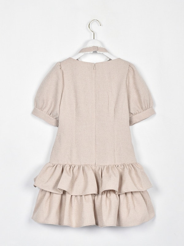 チョーカー付ティアードワンピース 詳細画像 ベージュ 16