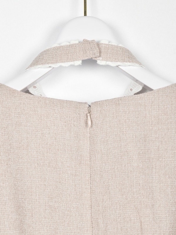 チョーカー付ティアードワンピース 詳細画像 ベージュ 16