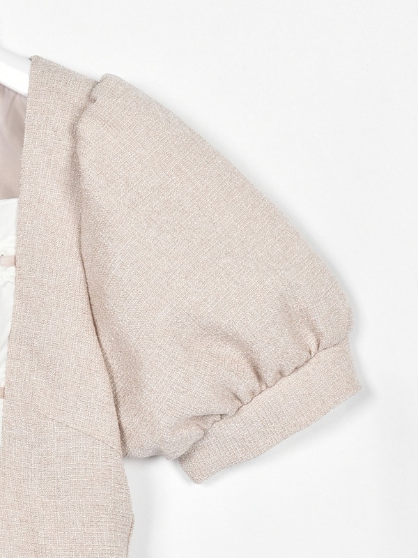 チョーカー付ティアードワンピース 詳細画像 ベージュ 16