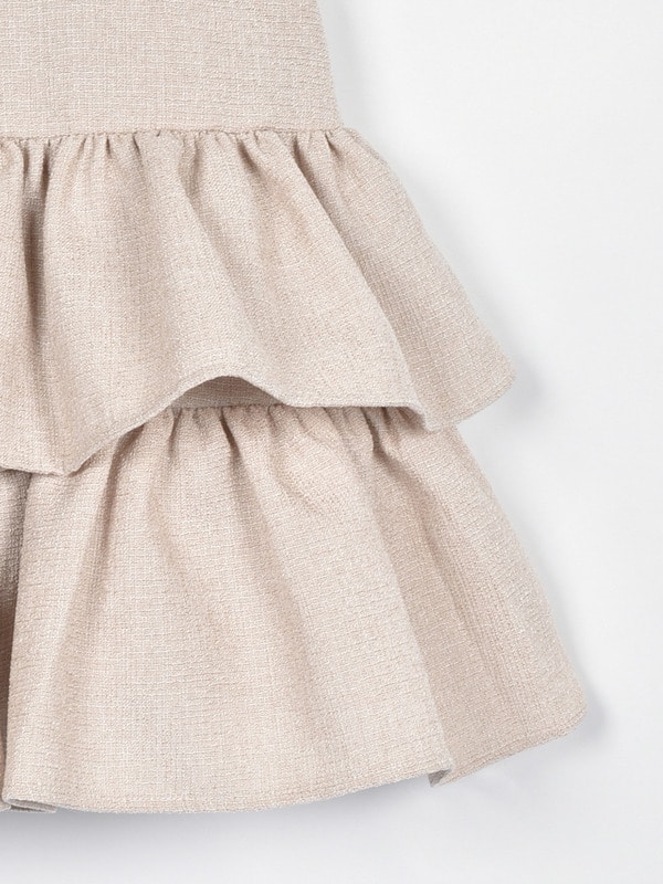 チョーカー付ティアードワンピース 詳細画像 ベージュ 16