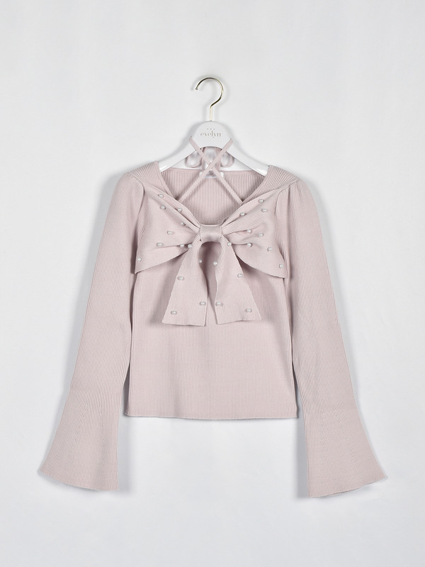 リボンクロスニット 詳細画像 ピンク 1