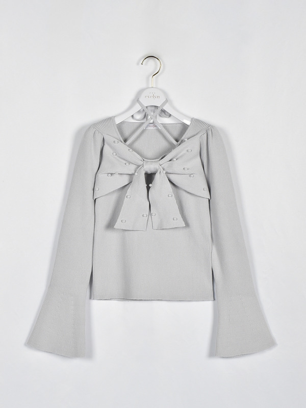 リボンクロスニット 詳細画像 アイスグレイ 1