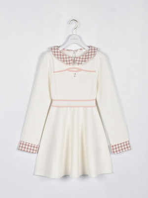 ツイード襟ミニワンピース