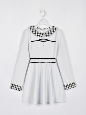 ツイード襟ミニワンピース