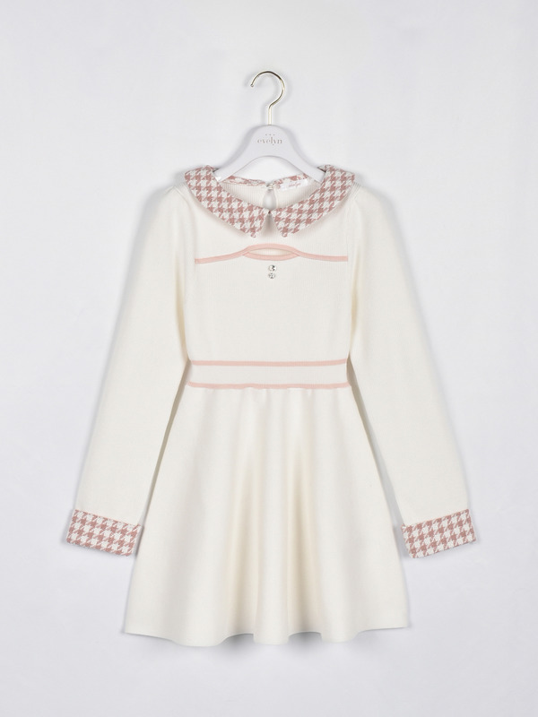 ツイード襟ミニワンピース 詳細画像 オフホワイトピンク 1