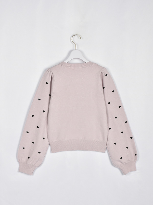 ハート刺繍リボンニット 詳細画像 ワイン 16