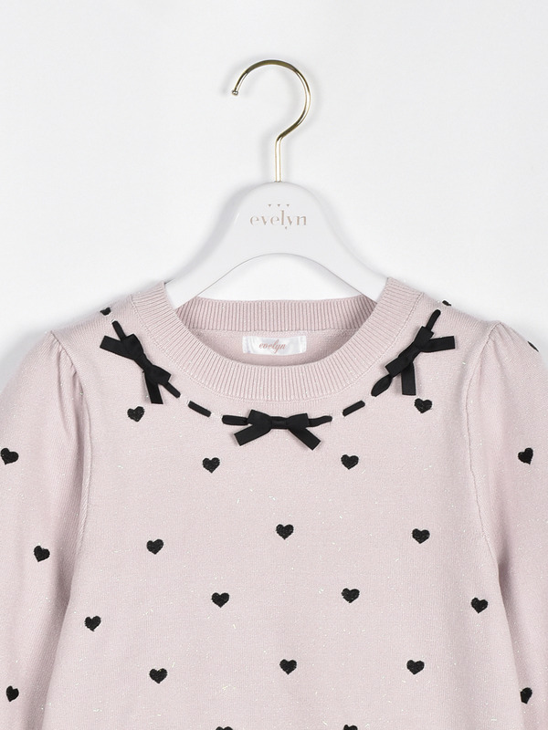 ハート刺繍リボンニット 詳細画像 ワイン 16