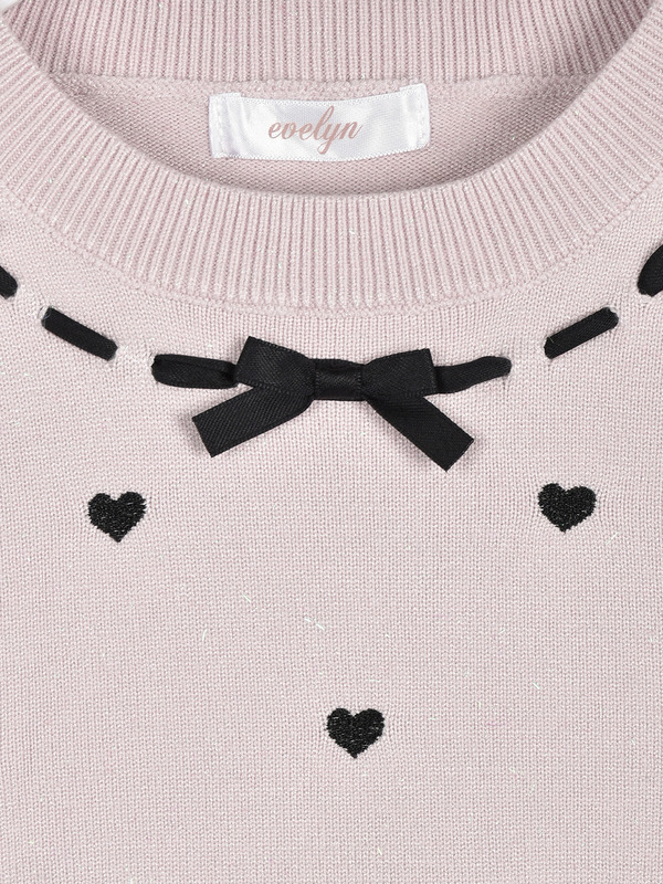 ハート刺繍リボンニット 詳細画像 ワイン 16