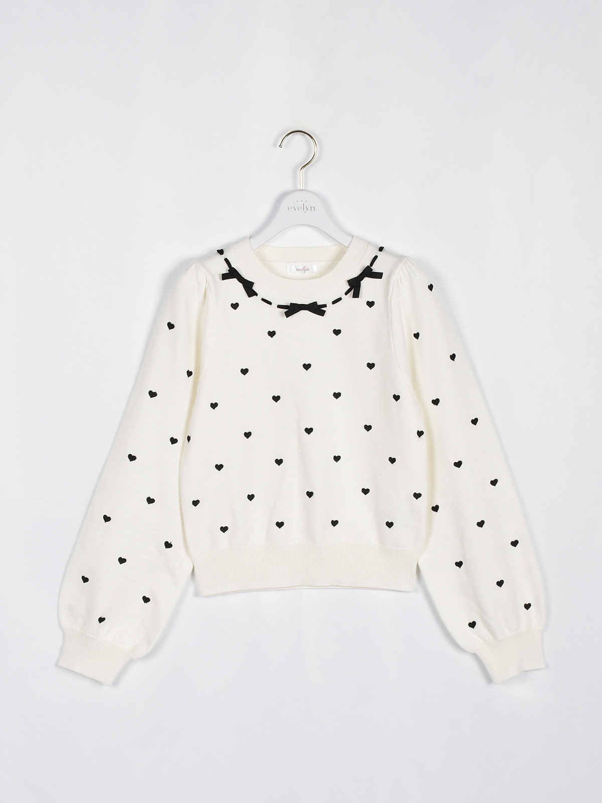 ハート刺繍リボンニット｜evelyn（エブリン）公式通販サイト