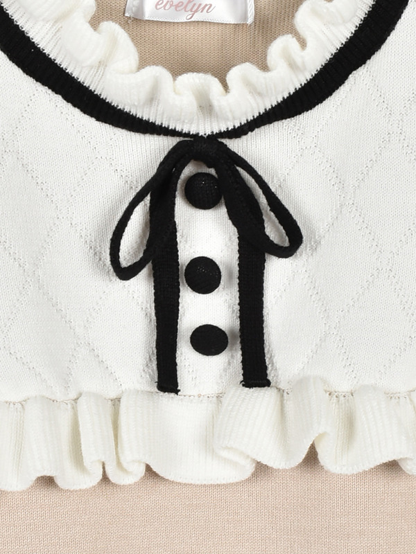 バイカラーフレアニットワンピース 詳細画像 ブラック 16