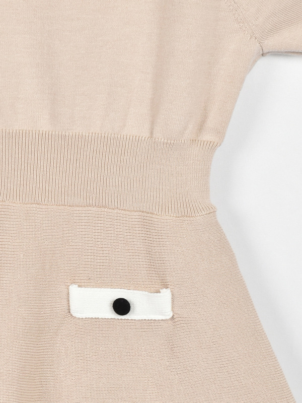 バイカラーフレアニットワンピース 詳細画像 ブラック 16