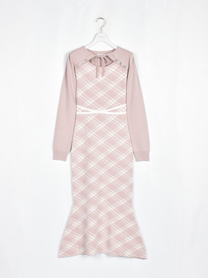 チェックマーメイドワンピース
