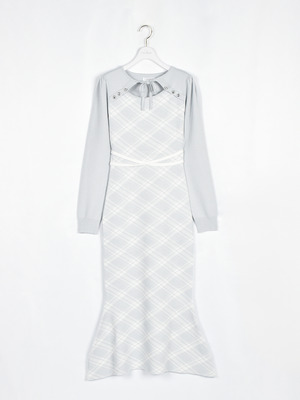 チェックマーメイドワンピース