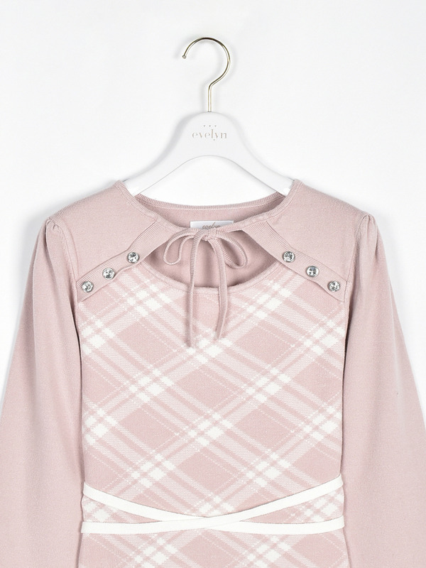 チェックマーメイドワンピース 詳細画像 アイスグレイ 16