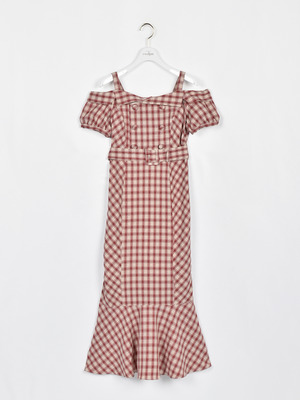 オフショルトレンチマーメイドワンピース