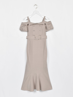 オフショルトレンチマーメイドワンピース