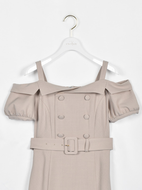 オフショルトレンチマーメイドワンピース 詳細画像 ブラック 16