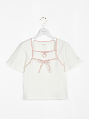 パイピングリボンTシャツ